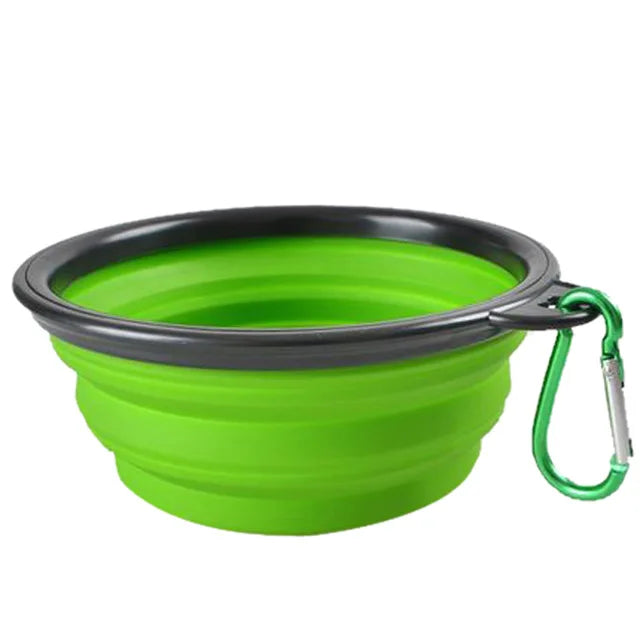 Collapsible Pet Silicone Dog Food Water Bowl Outdoor Camping Travel Portable Folding  Supplies   Dishes with Carabiner