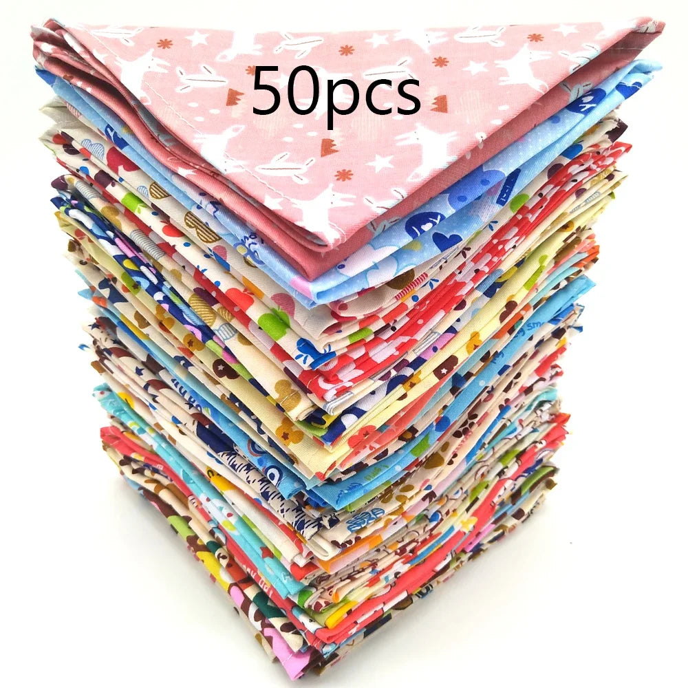 S/M/L/XL Bulk Dog Bandana 50 colours Cotton Small-Large Dog Bandanas Scarf Small Dog Puppy Cat Bibs For Dogs Accessories