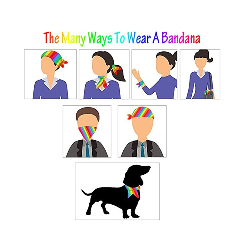 1Pcs Multi-Purpose Bandana Bibs Rainbow Dog Kerchief Summer Dog Rainbow Tropical Style Pet Dog Cat Collar Dog Accessories