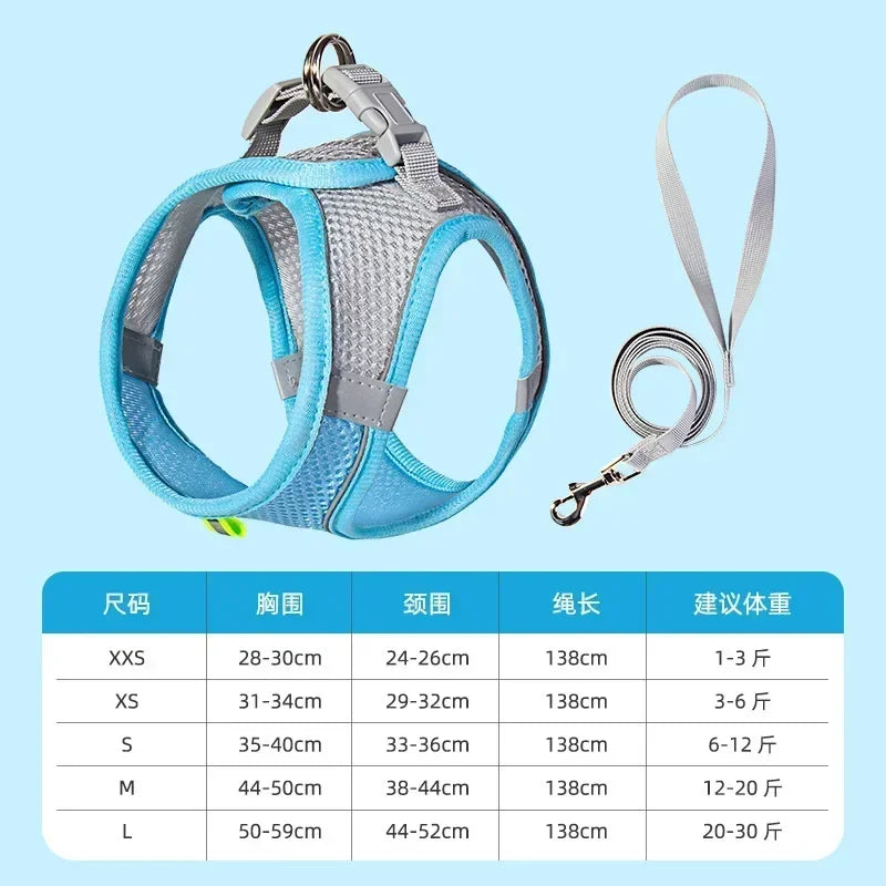 Harnesses for Dogs Rope Puppy Dog Collar Clothes Vest Chest Reflective and Breathable Adjustable Outdoor Walking Pet Supplies