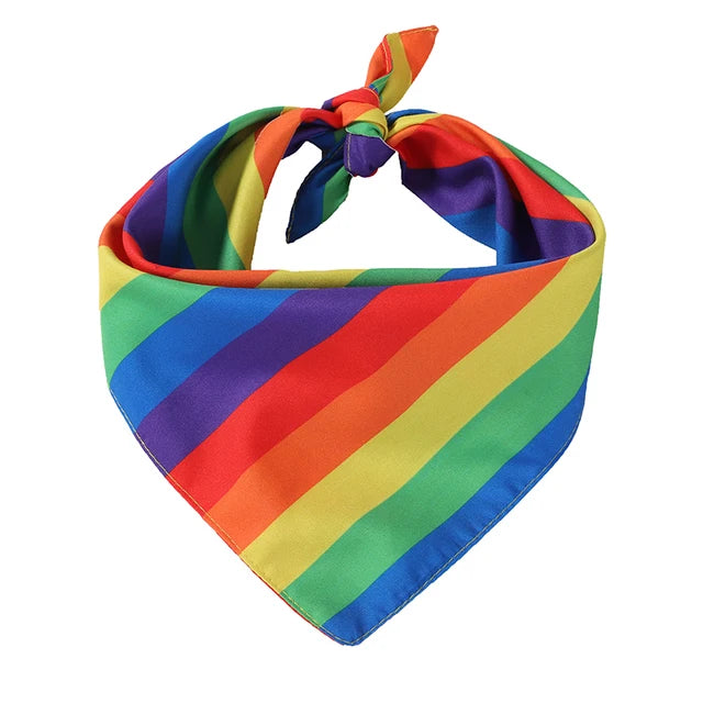 1Pcs Multi-Purpose Bandana Bibs Rainbow Dog Kerchief Summer Dog Rainbow Tropical Style Pet Dog Cat Collar Dog Accessories