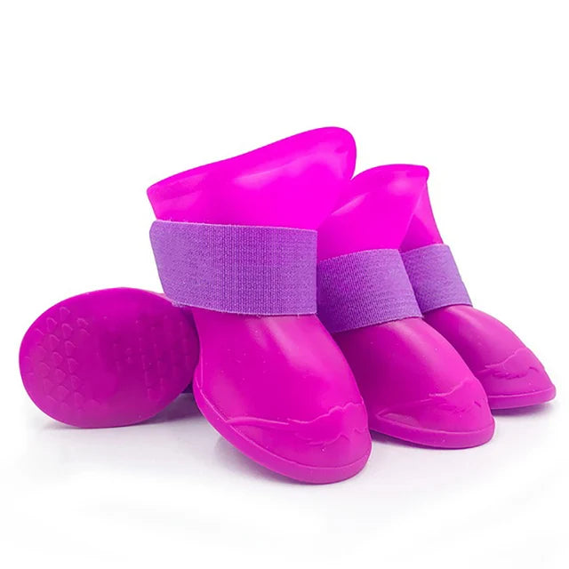 4Pcs Pet WaterProof Rainshoe Anti-slip Rubber Boot For Small Medium Large Dogs Cats Outdoor Shoe Dog Ankle Boots Pet Accessories