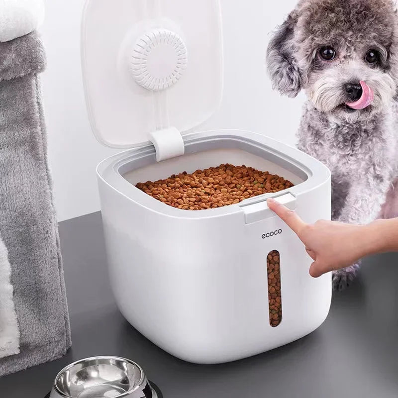 Pet Dog Food Storage Container Dry Cat Food Box Bag Moisture Proof Seal Airtight with Measuring Cup Kitten Litter Products
