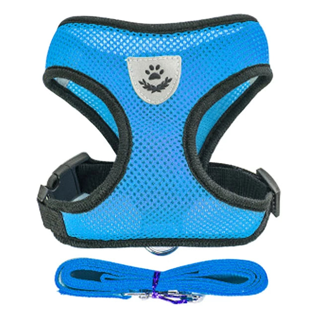 Cat Harness Adjustable Vest Walking Traction Rope Set for Dog Collar Breathable Mesh Harness for Small Medium Cat Dog Pet Lead